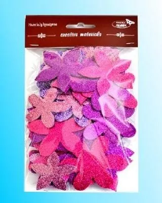 Kwiatki brokatowe, 60 sztuk - tantis.pl