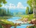 Malowanie po numerach - W brzozowym gaju 40x50cm - tantis.pl