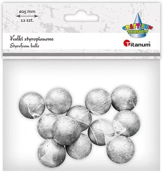 Kulki styropianowe 25mm srebrne - tantis.pl