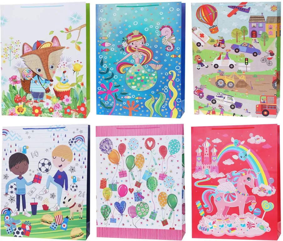 Torebka ozdobna 51x72x18cm szerokie dno mix. 1 sztuka - tantis.pl