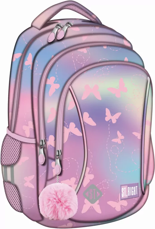 Plecak 3 komorowy z motylkiem BP26 Pink Butterflies - tantis.pl
