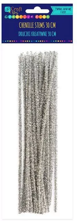 Druciki kreatywne 30cm srebrne 25szt - tantis.pl
