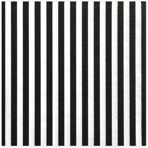 Serwetki Paski czarne 33x33cm - tantis.pl