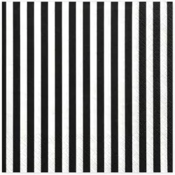 Serwetki Paski czarne 33x33cm