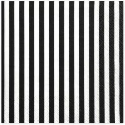 Serwetki Paski czarne 33x33cm