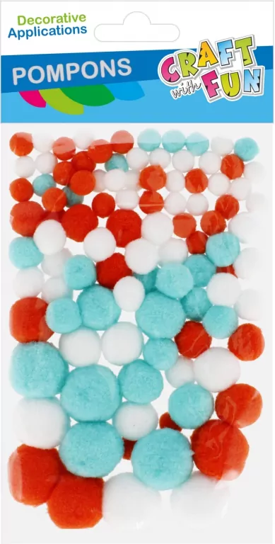 OZDOBA POMPON 100SZT/3KOL MIX CF PBH 12/144 - tantis.pl