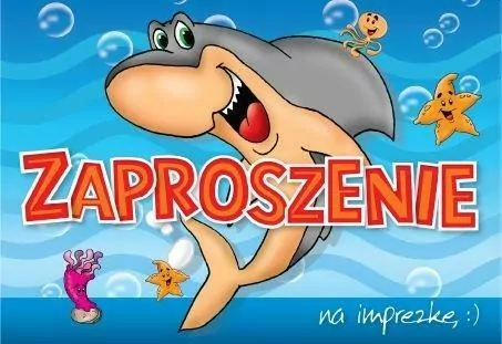 Zaproszenie. Imprezka rekin. ZZ-035 (5 szt.) - tantis.pl