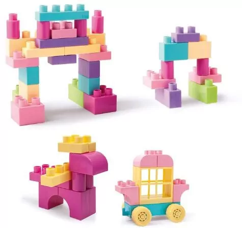 Kids Blocks. Klocki różowo-fioletowe. 50 elementów - tantis.pl