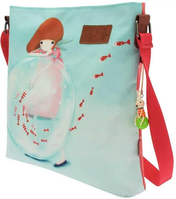 Torba na skos z nadrukiem. Little Fishes - tantis.pl