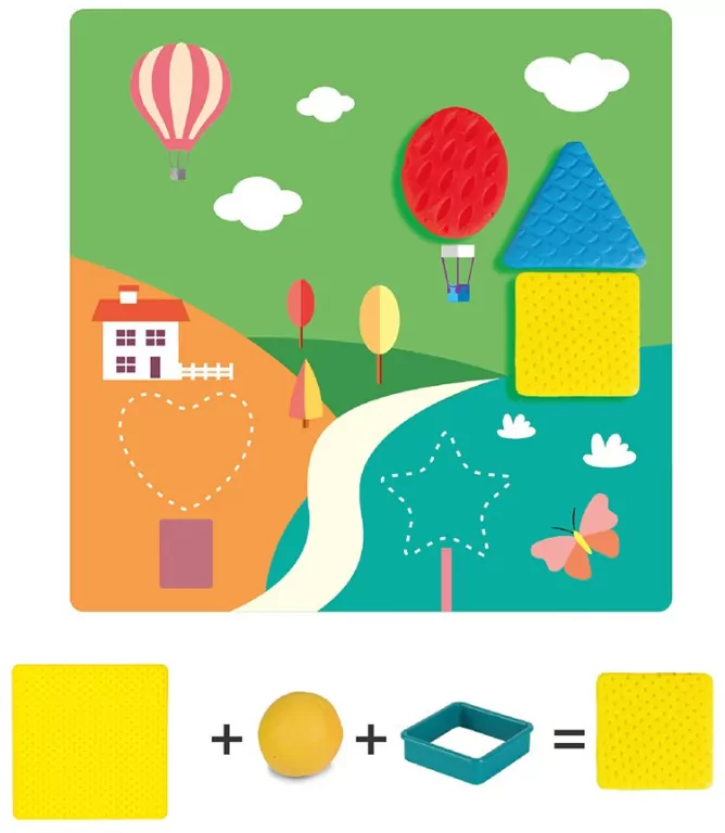 Plastusiowe zabawy - geometryczne kształty. Genialny dzieciak - tantis.pl