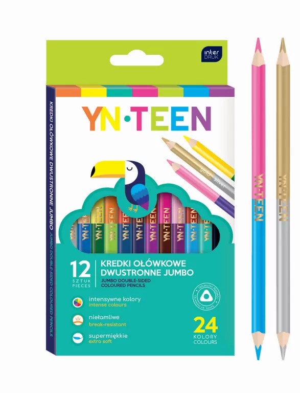 Kredki Jumbo dwustronne 24 kolory - tantis.pl
