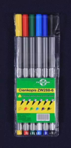 Cienkopisy trójkątne, 6 kolorów - tantis.pl