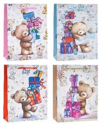 Torebka Pop-Up 3D Miś 26x32x10cm mix ROZETTE - tantis.pl