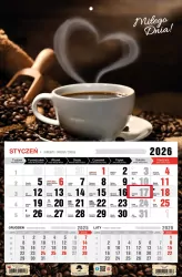Kalendarz 2026 jednodzielny kawa