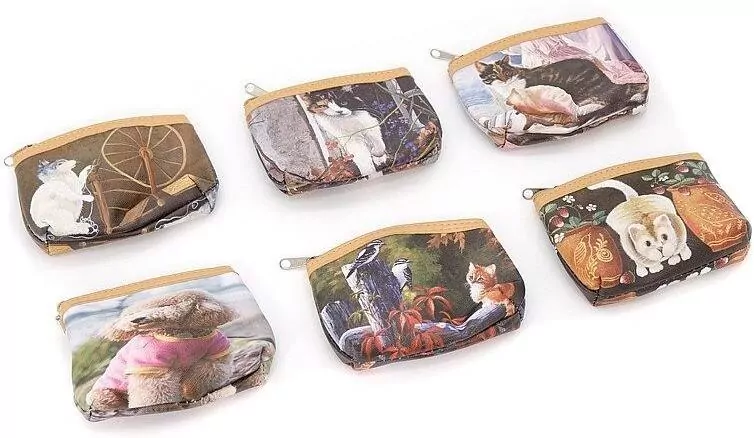 Portmonetka z kotkiem zapinana MIX - tantis.pl