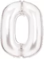 Balon foliowy cyfra 0 satynowa biała 86cm - tantis.pl