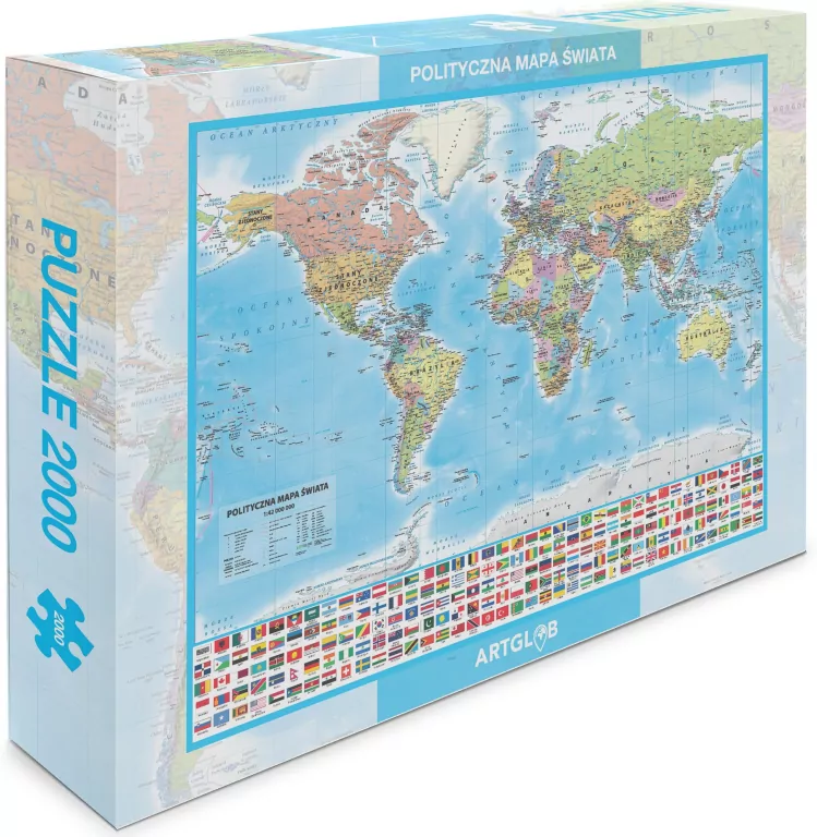 Puzzle 200. Świat polityczny dla dzieci mapa - tantis.pl