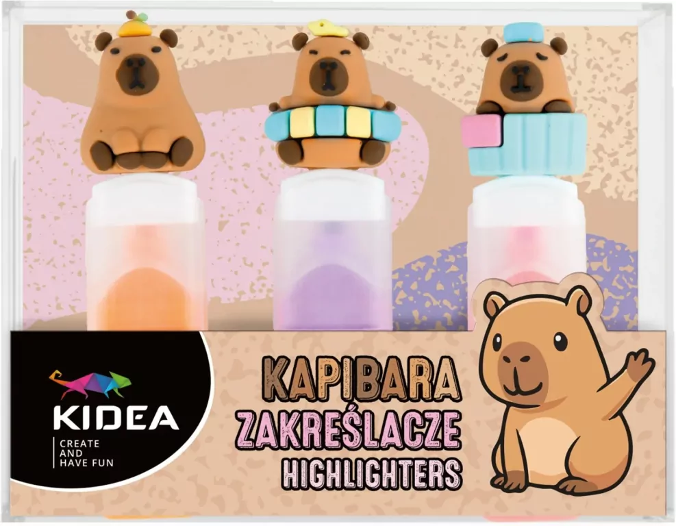 Zakreślacze Kapibara 3szt KIDEA - tantis.pl
