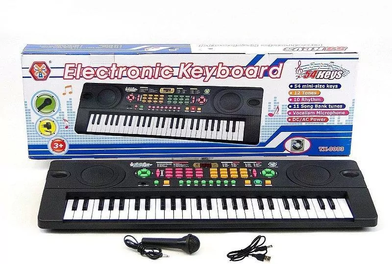 Organki 54 klawiszy z mikrofonem ładowarka USB - tantis.pl