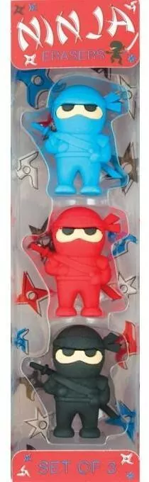 Gumki do ścierania Ninja 3 sztuki - tantis.pl