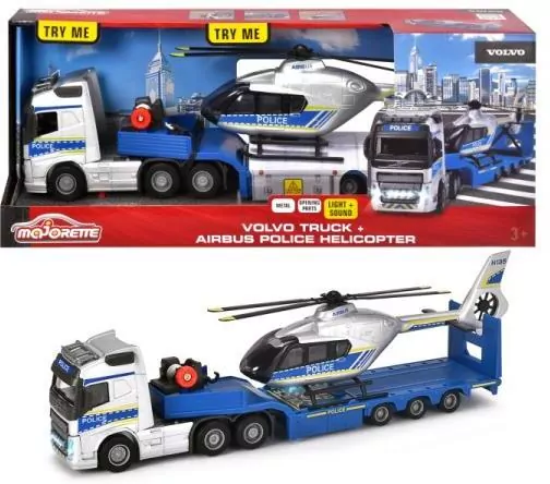 Majorette. Ciężarówka Volvo + helikopter - tantis.pl