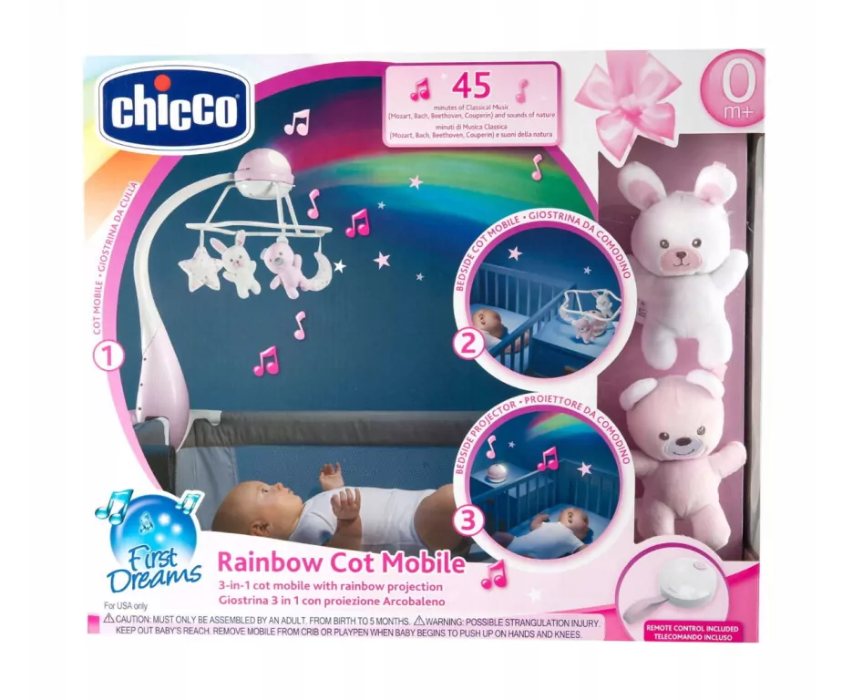 Karuzela Rainbow 3w1 różowa - tantis.pl