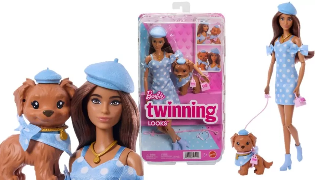 Barbie Jednakowa stylizacja Lalka i piesek Groszki - tantis.pl