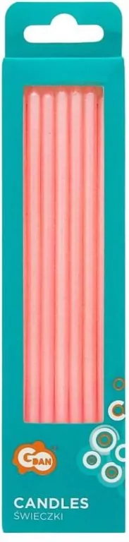Świeczki perłowe jasnoróżowe 15.5x0.44cm - tantis.pl