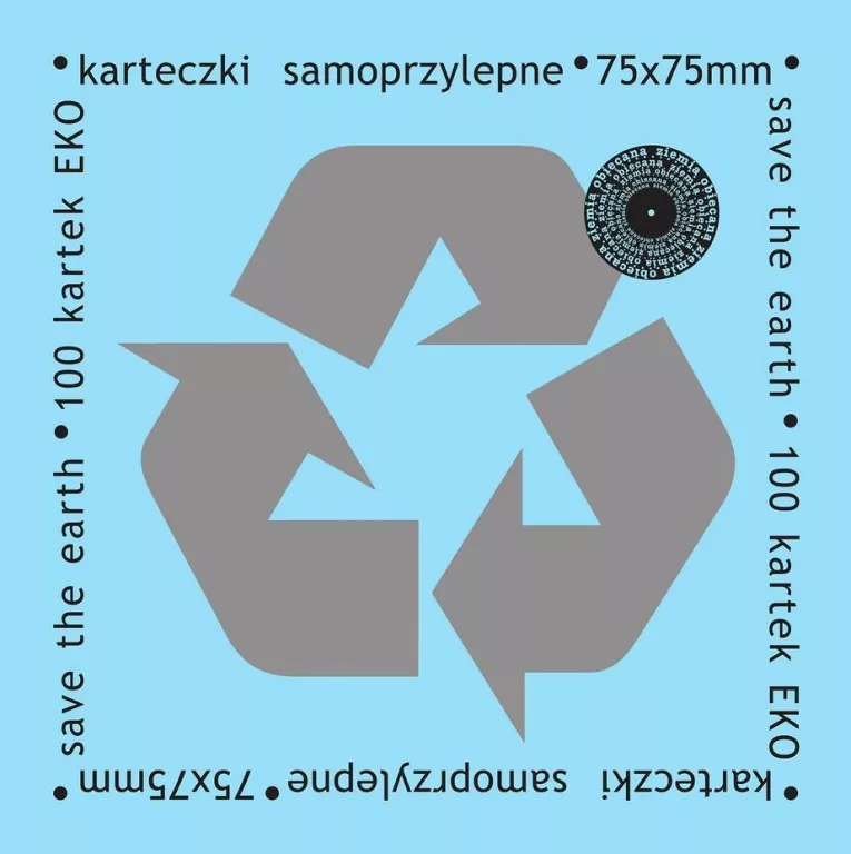 Karteczki samoprzylepne eko 75x75mm 100K błękitne - tantis.pl