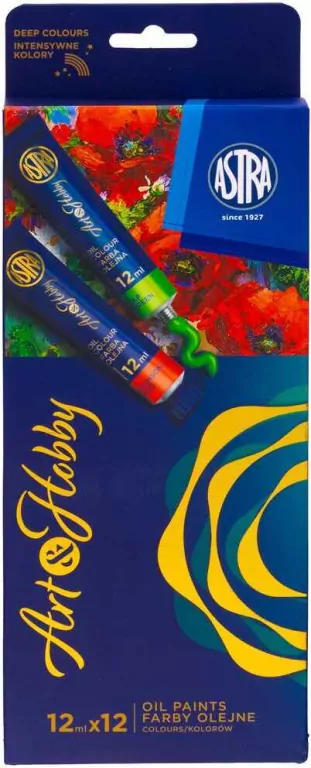 Farby olejne 12kol 12ml ASTRA - tantis.pl