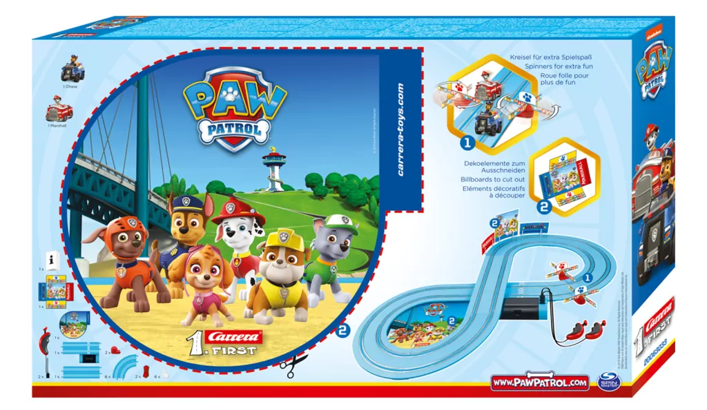 Carrera 1. First. Psi Patrol. Chase, Marshall. On the Track. Tor wyścigowy - 2,4 m - tantis.pl