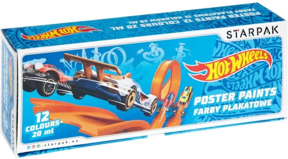 Farby plakatowe Hot Wheels 12 kolorów - tantis.pl