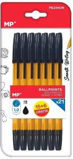 Długopis 1.0mm czarny 21szt - tantis.pl