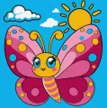 Malowanie po numerach - Wesoły motyl Kids 25x25cm - tantis.pl