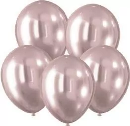 Balony 30cm z efektem chromu. Różowe - tantis.pl