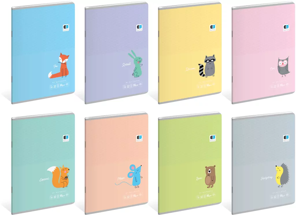 Zeszyt A5/32K linia kolorowa B&B Pastel - tantis.pl