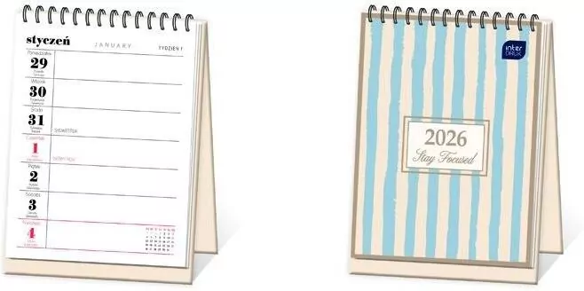 Kalendarz 2026 biurkowy tygodniowy Paski - tantis.pl