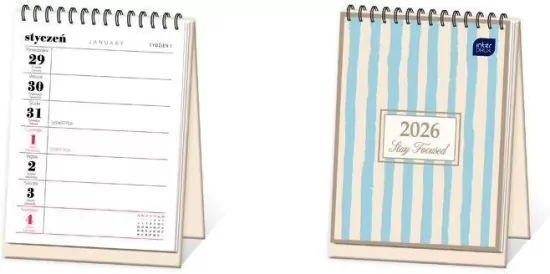 Kalendarz 2026 biurkowy tygodniowy Paski