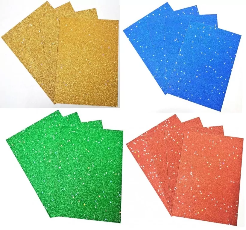 Papier kolorowy A4 z brokatem 3 arkusze MIX - tantis.pl