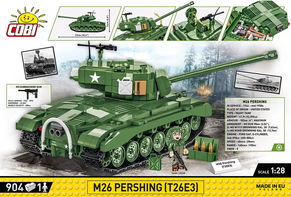 Historical Collection WWII 2564. Czołg M26 Pershing (T26E3). 904 klocki - tantis.pl