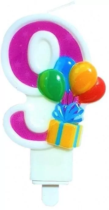 Świeczka urodzinowa "9" z balonikami - tantis.pl