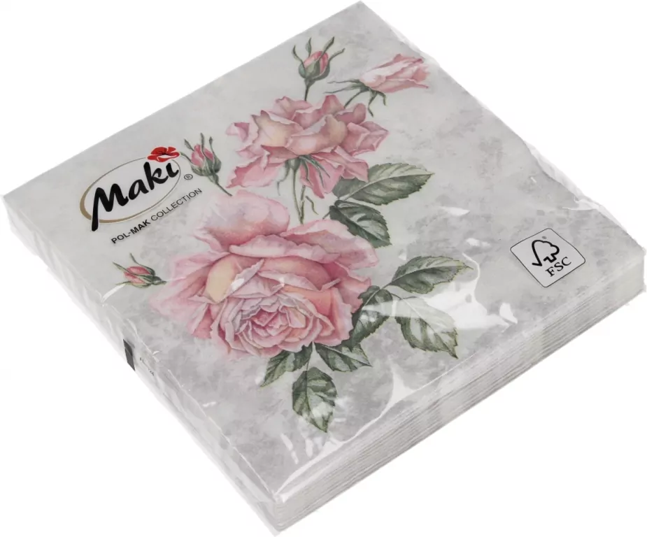 SERWETKA PAP 3W 330X330 KWIAT ROZA PM OP - tantis.pl