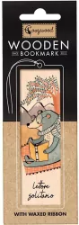 Zakładka drewniana Czytający miś