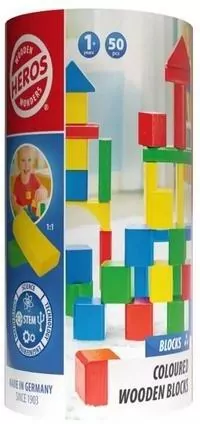 Drewniane kolorowe klocki 50el - tantis.pl