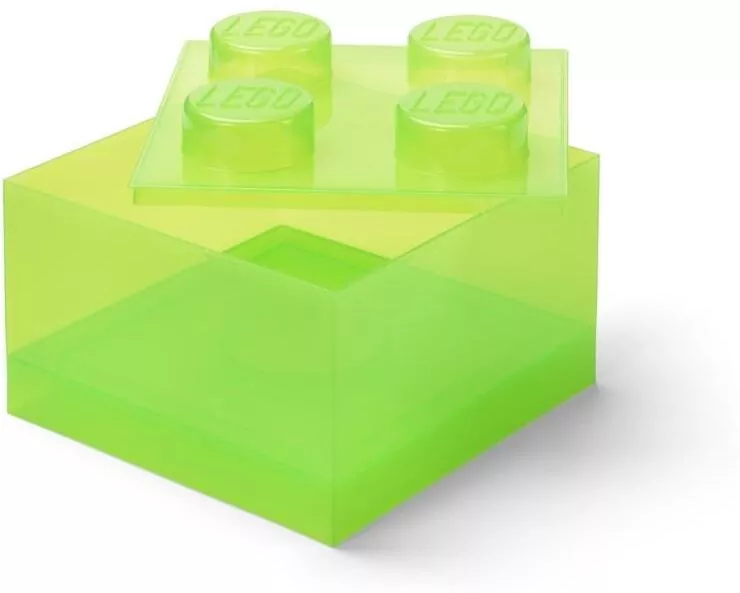LEGO(R) pojemnik klocek czwórka transparentny zieleń - tantis.pl