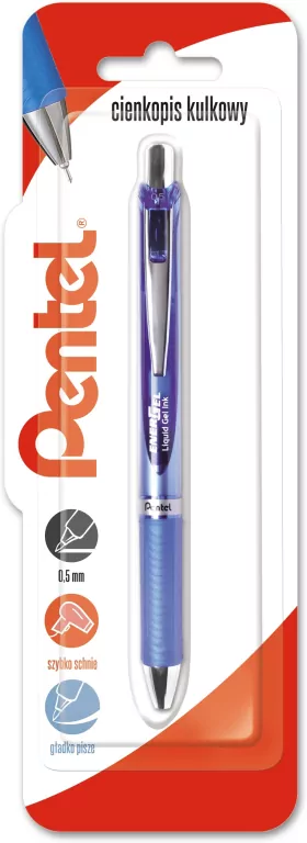 Cienkopis kulkowy 0,5 mm EnerGel BLN75 niebieski 1 szt. - tantis.pl
