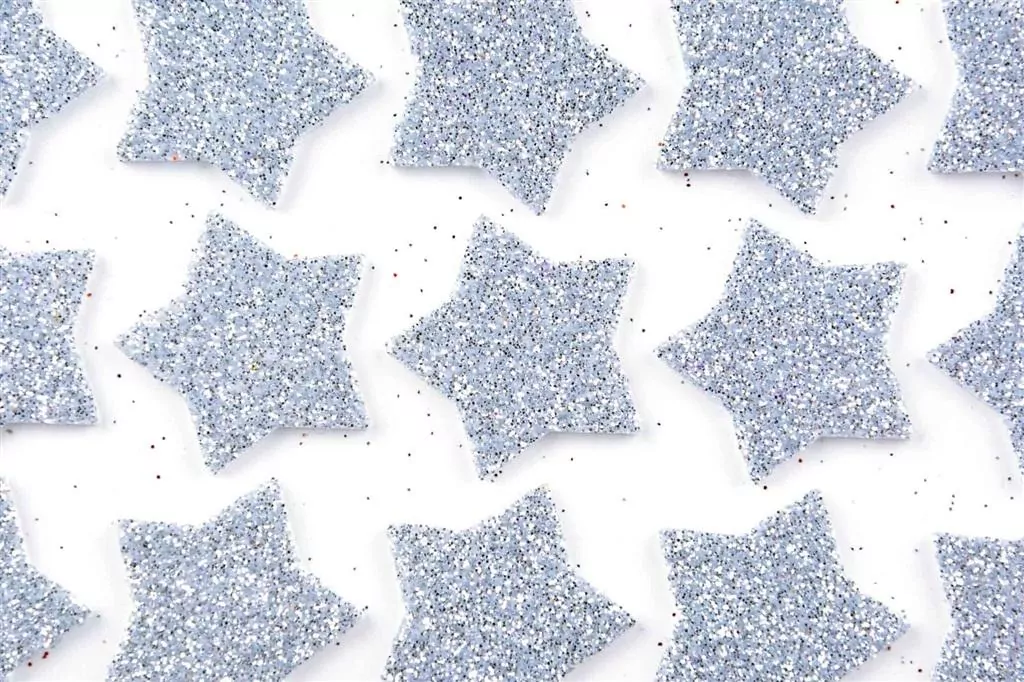 Naklejki brokatowe z pianki srebrne - tantis.pl