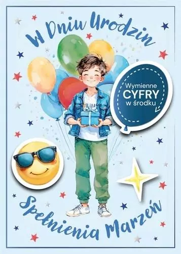 Karnet Urodziny wymienne cyfry - tantis.pl