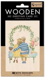 Karnet drewniany C6 + koperta Rodzina