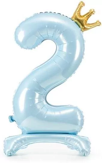 Stojący balon foliowy 2. Błękitny 84cm - tantis.pl
